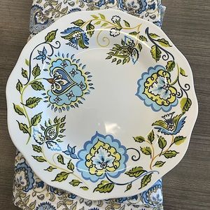 Retired Longaberger Earth and Sky Shower Curtain and Decorative Accent Plate